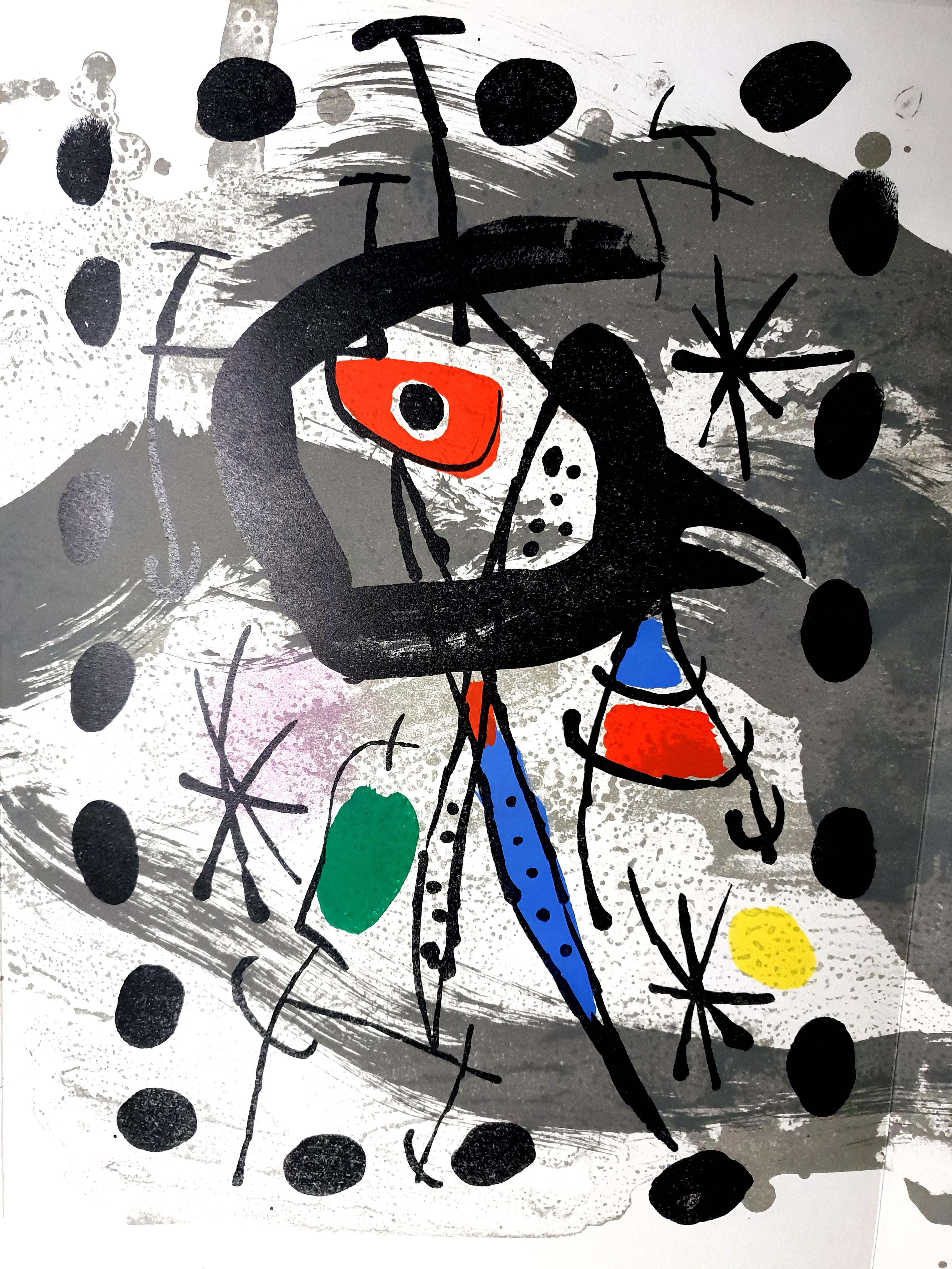 Joan Miro - Moon Bird, Sun Bird - Original Lithograph - Abstract Print by Joan Miró
