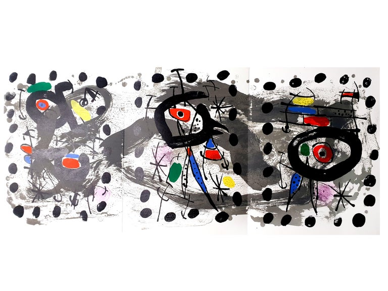Joan Miró Abstract Print - Joan Miro - Moon Bird, Sun Bird - Original Lithograph