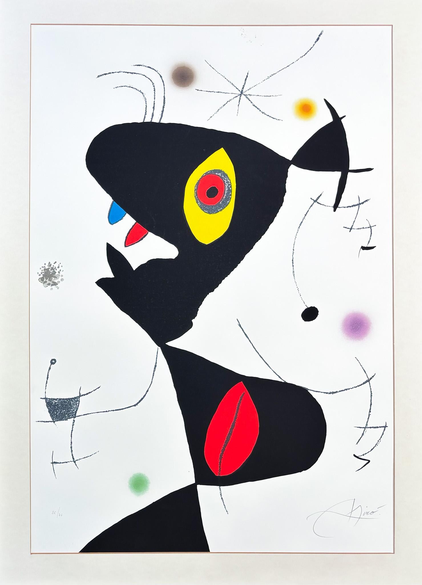 Joan Miró - Oda à Joan Miró - color lithograph on Guarro paper - 1973 For Sale 1