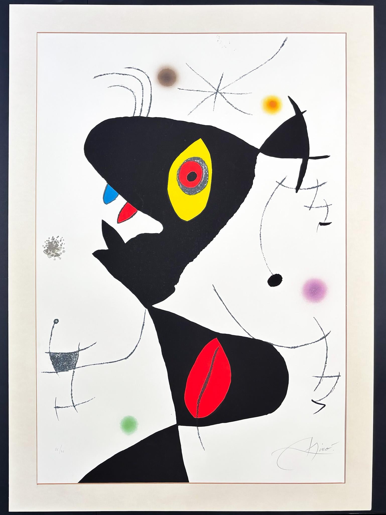 Joan Miró - Oda à Joan Miró - color lithograph on Guarro paper - 1973 For Sale 2