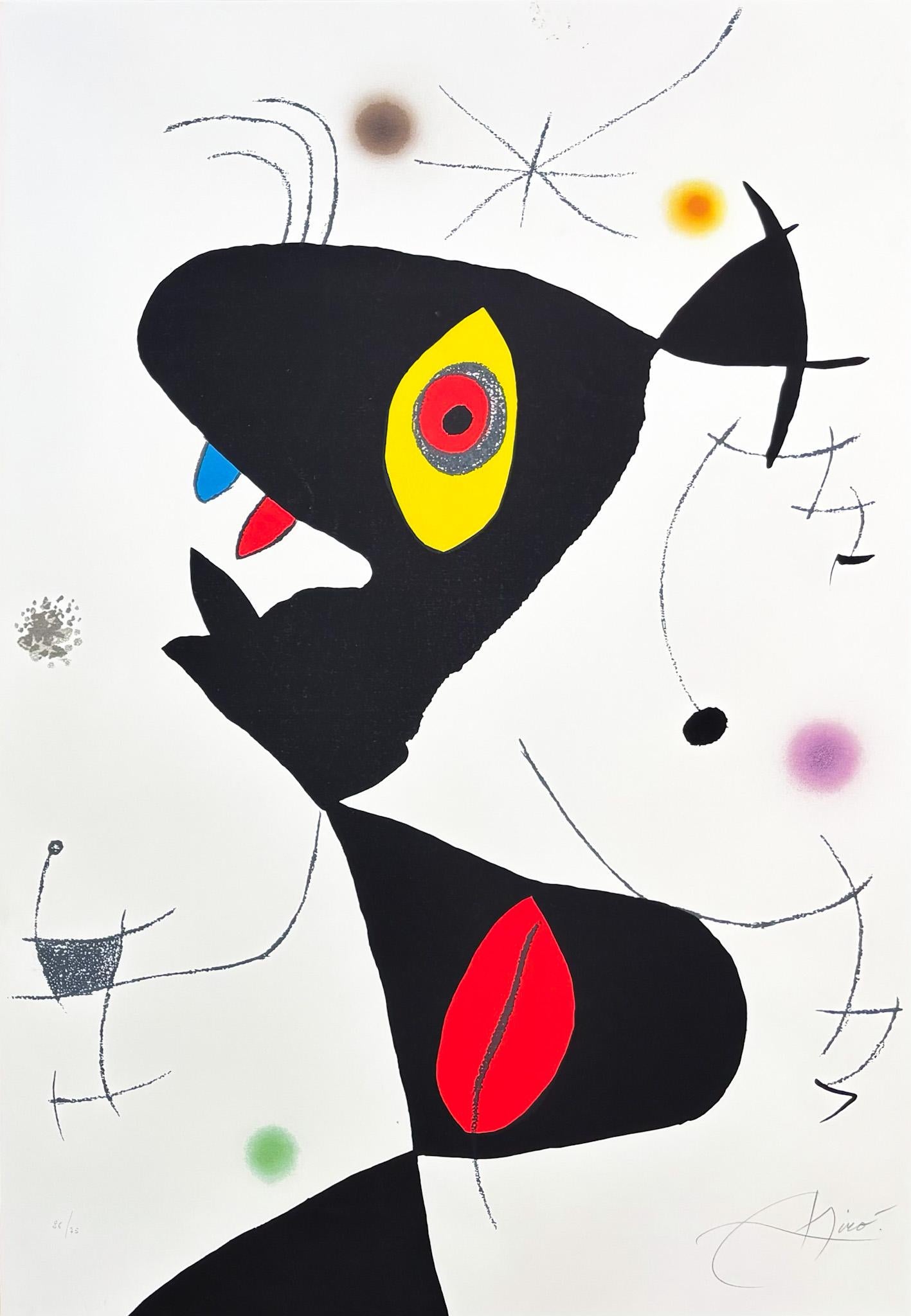 Joan Miró - Oda à Joan Miró - color lithograph on Guarro paper - 1973 For Sale 3