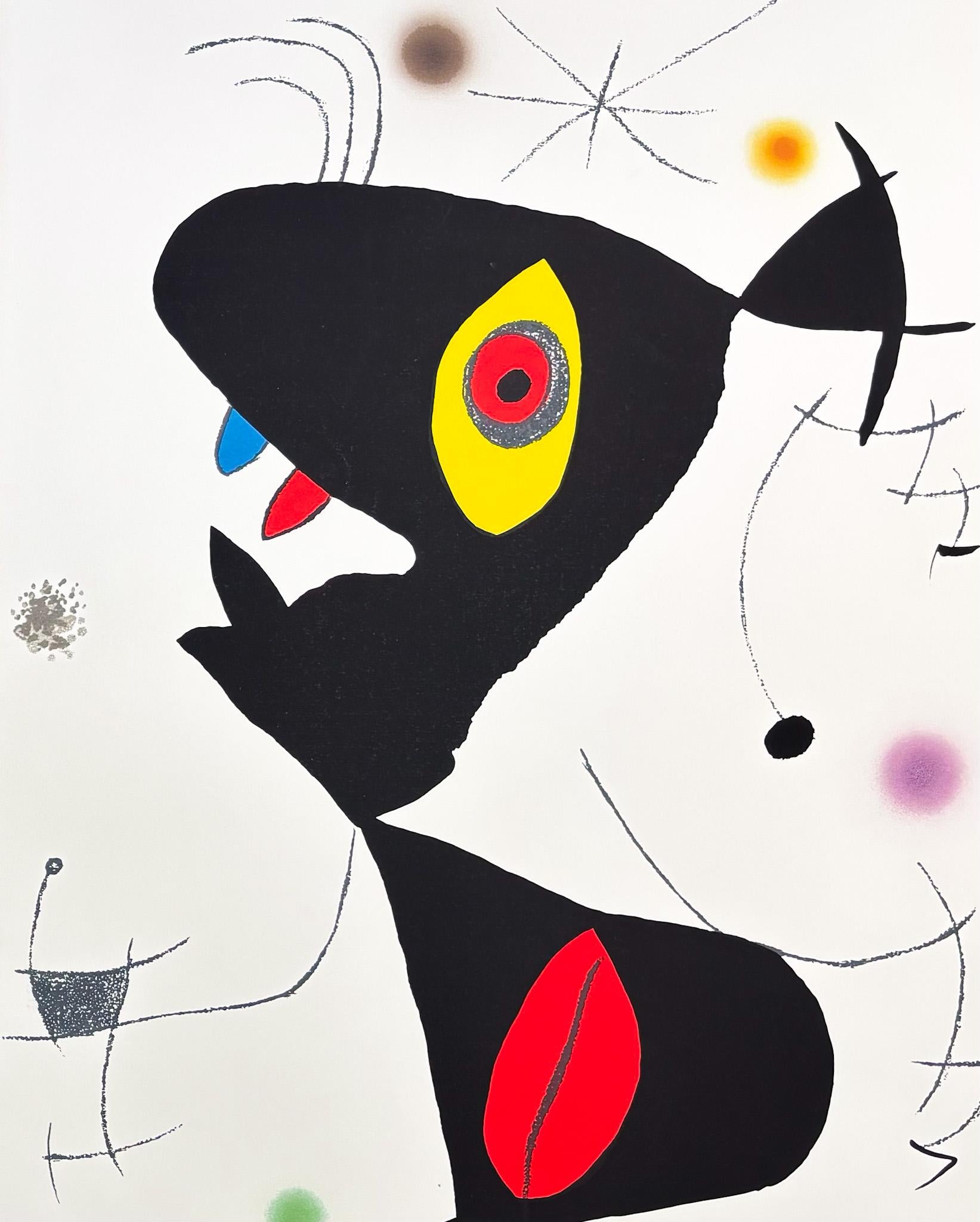 Joan Miró - Oda à Joan Miró - color lithograph on Guarro paper - 1973 For Sale 4