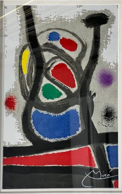 Joan Miro Oiseau Solaire, Oiseau Lunaire 1967 Color Lithograph Hand Signed, COA