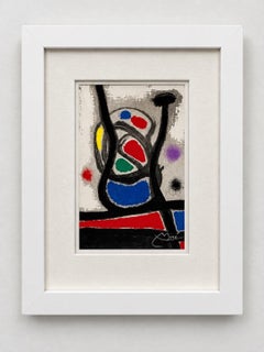 Joan Miro Oiseau Solaire, Oiseau Lunaire 1967 Color Lithograph Hand Signed, COA