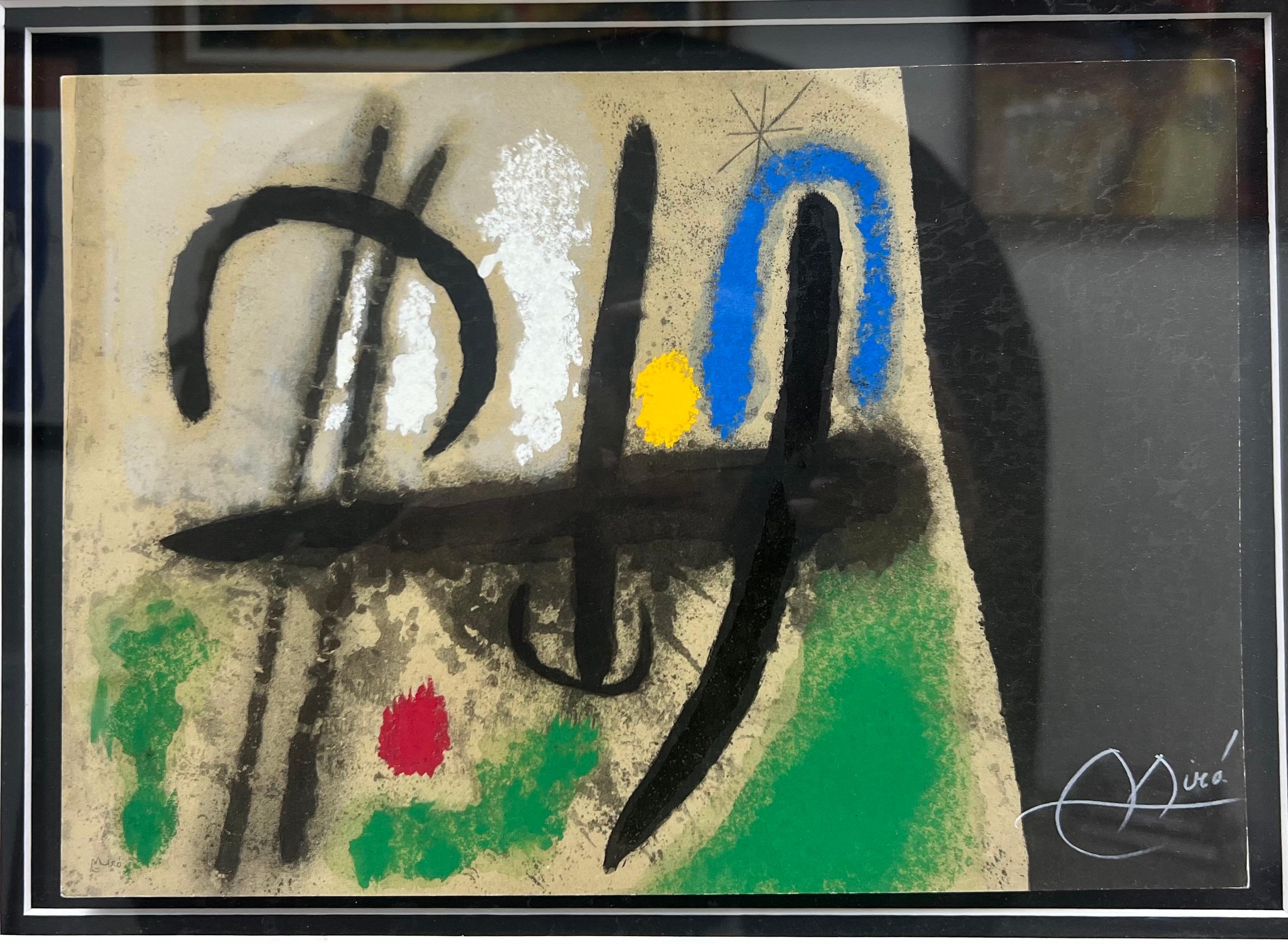 Joan Miró Oiseaux dans un paysage Litografía original, firmada a mano y enmarcada en venta 1