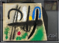 Joan Miro Oiseaux dans un paysage Original Lithograph, Hand Signed & Framed