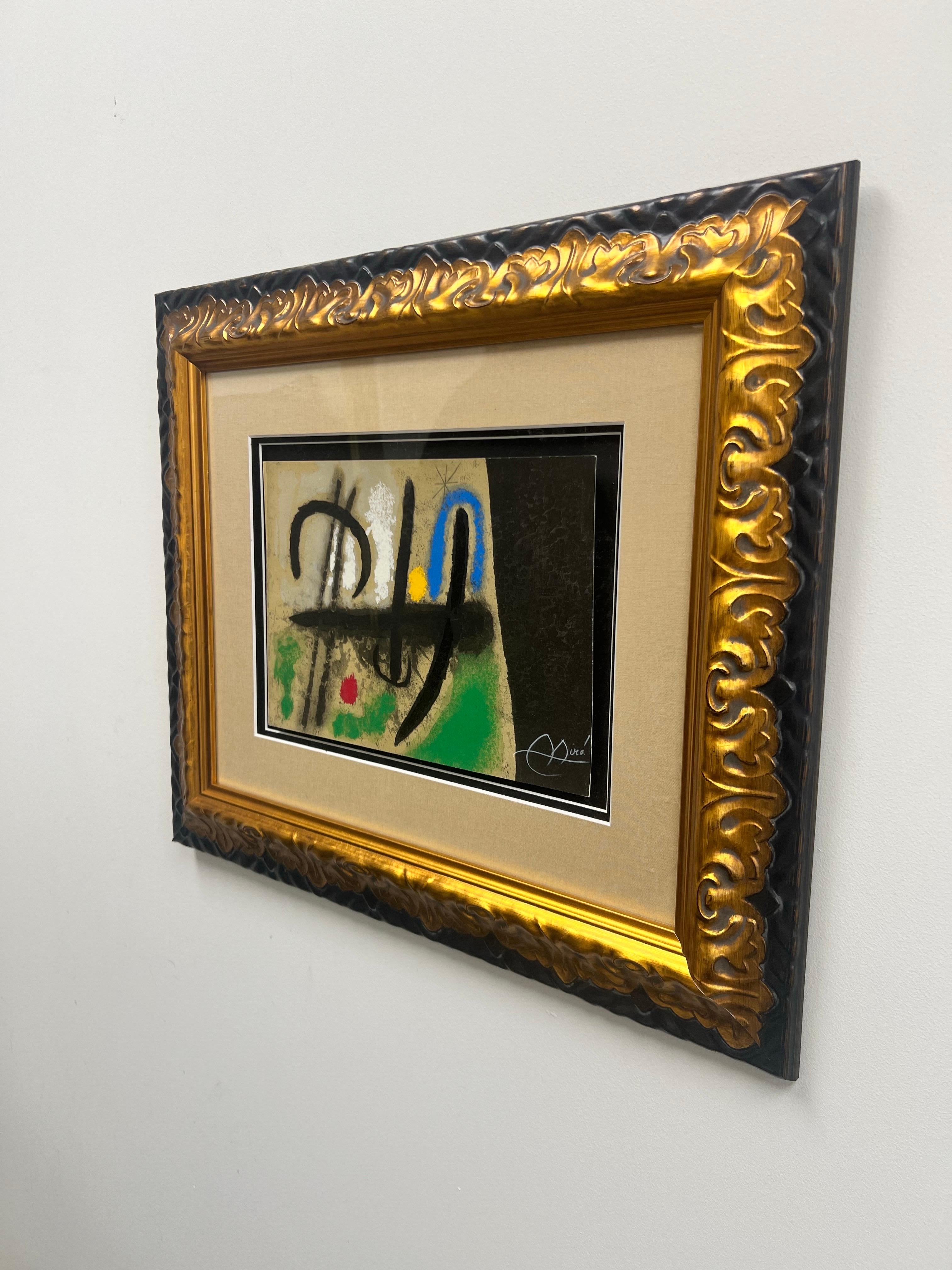 Joan Miró Oiseaux dans un paysage Litografía original, firmada a mano y enmarcada en venta 3