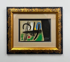 Joan Miró Oiseaux dans un paysage Litografía original, firmada a mano y enmarcada