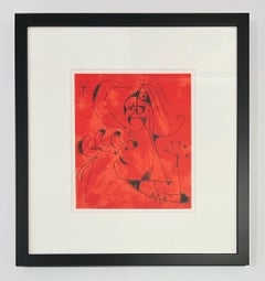 Joan Miro Original Abstract Lithograph, 1956, Framed, Plate 6