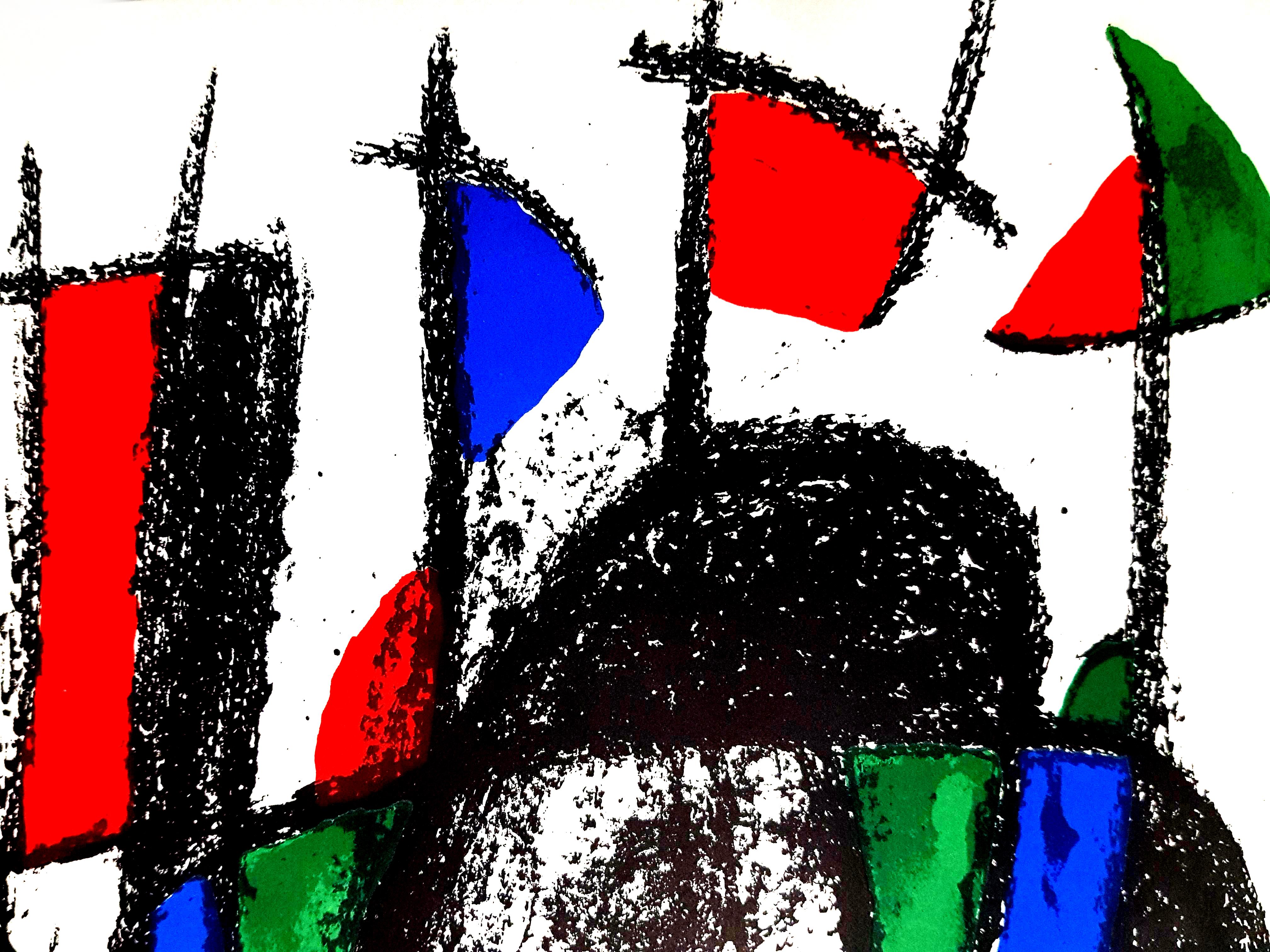 Joan Miro – Original abstrakte Lithographie (Schwarz), Abstract Print, von Joan Miró