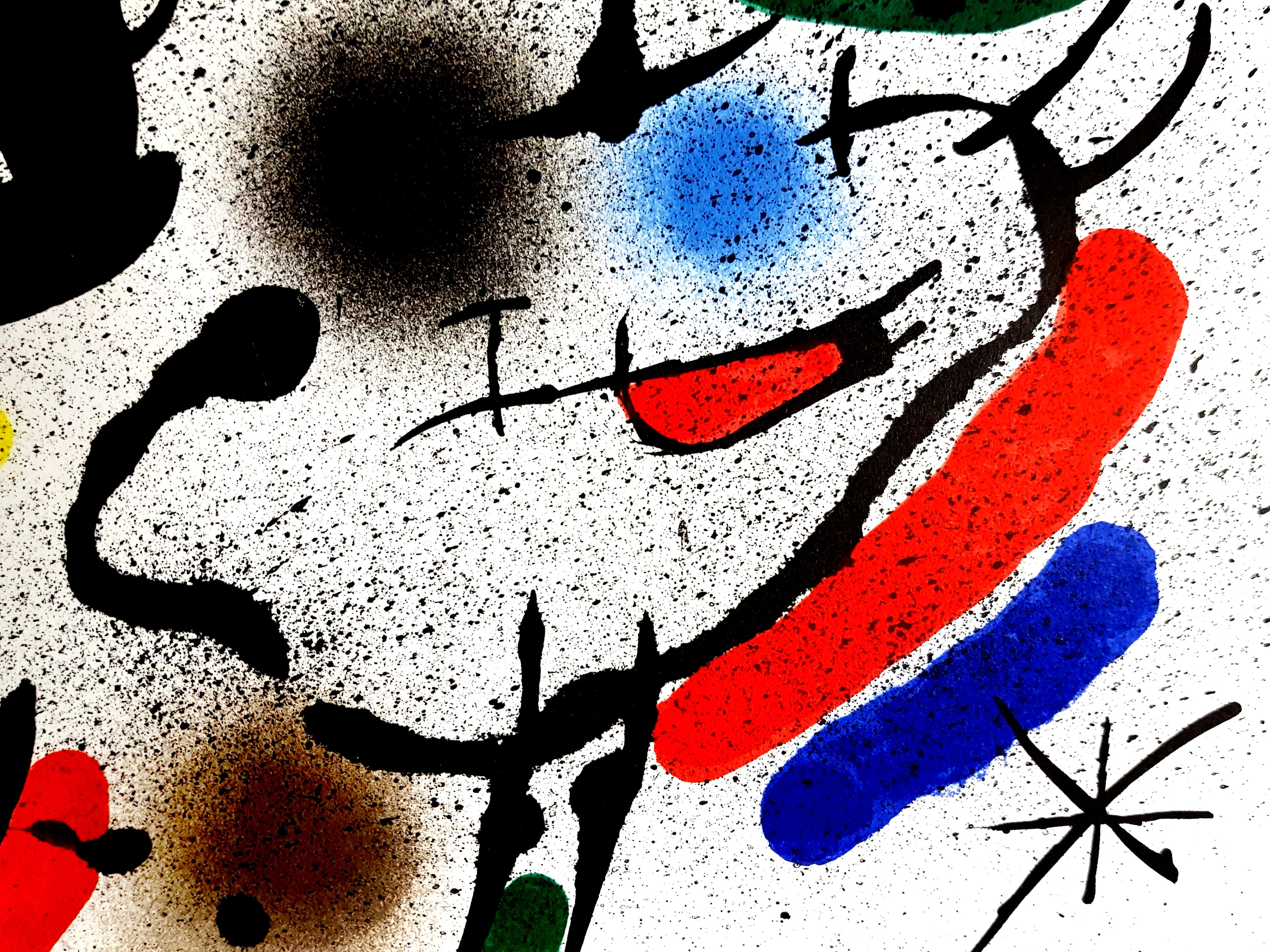 Joan Miro – Original abstrakte Lithographie (Beige), Abstract Print, von Joan Miró