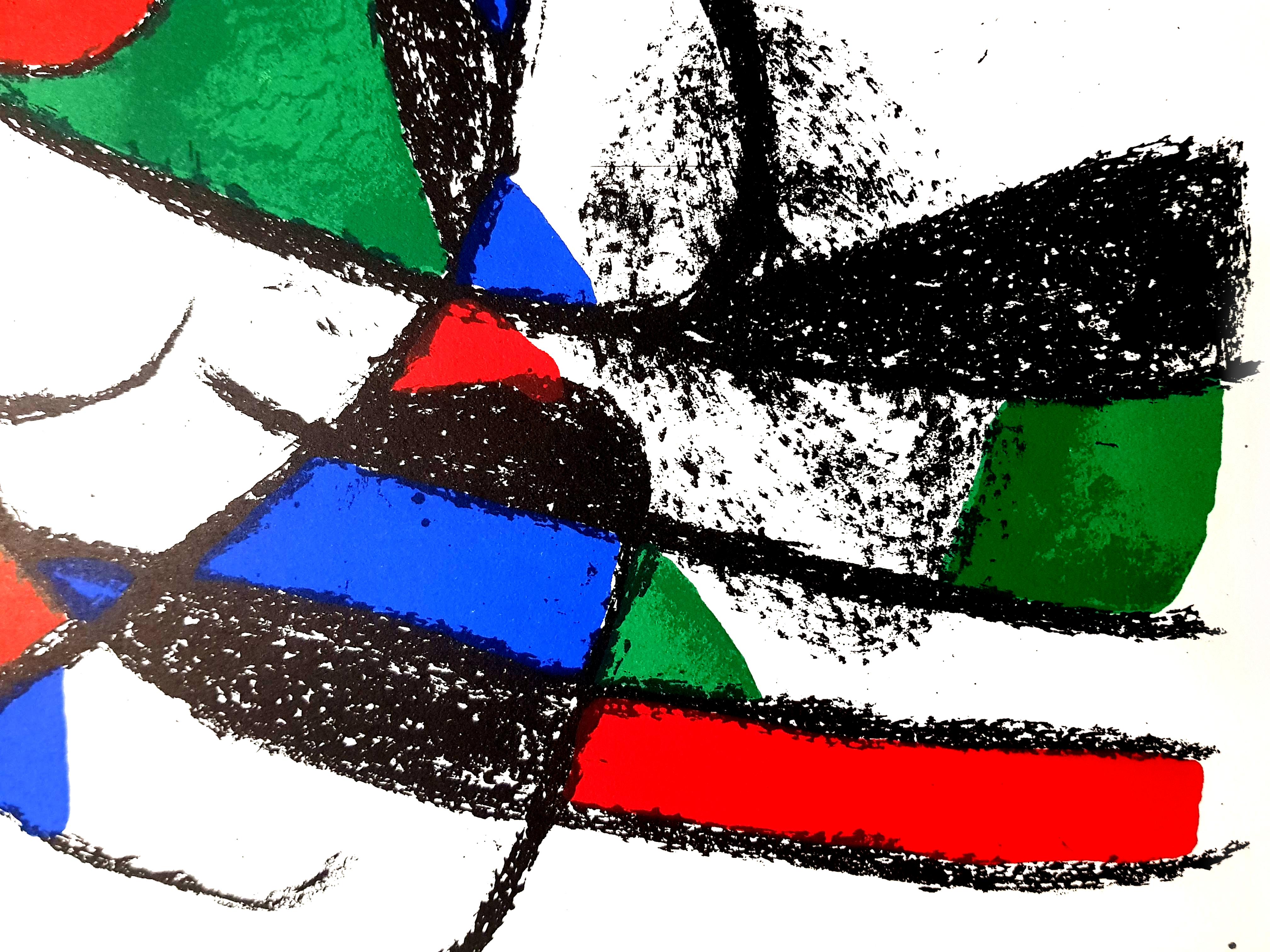 Joan Miro - Litografia astratta originale - Abstract Print Nero di Joan Miró