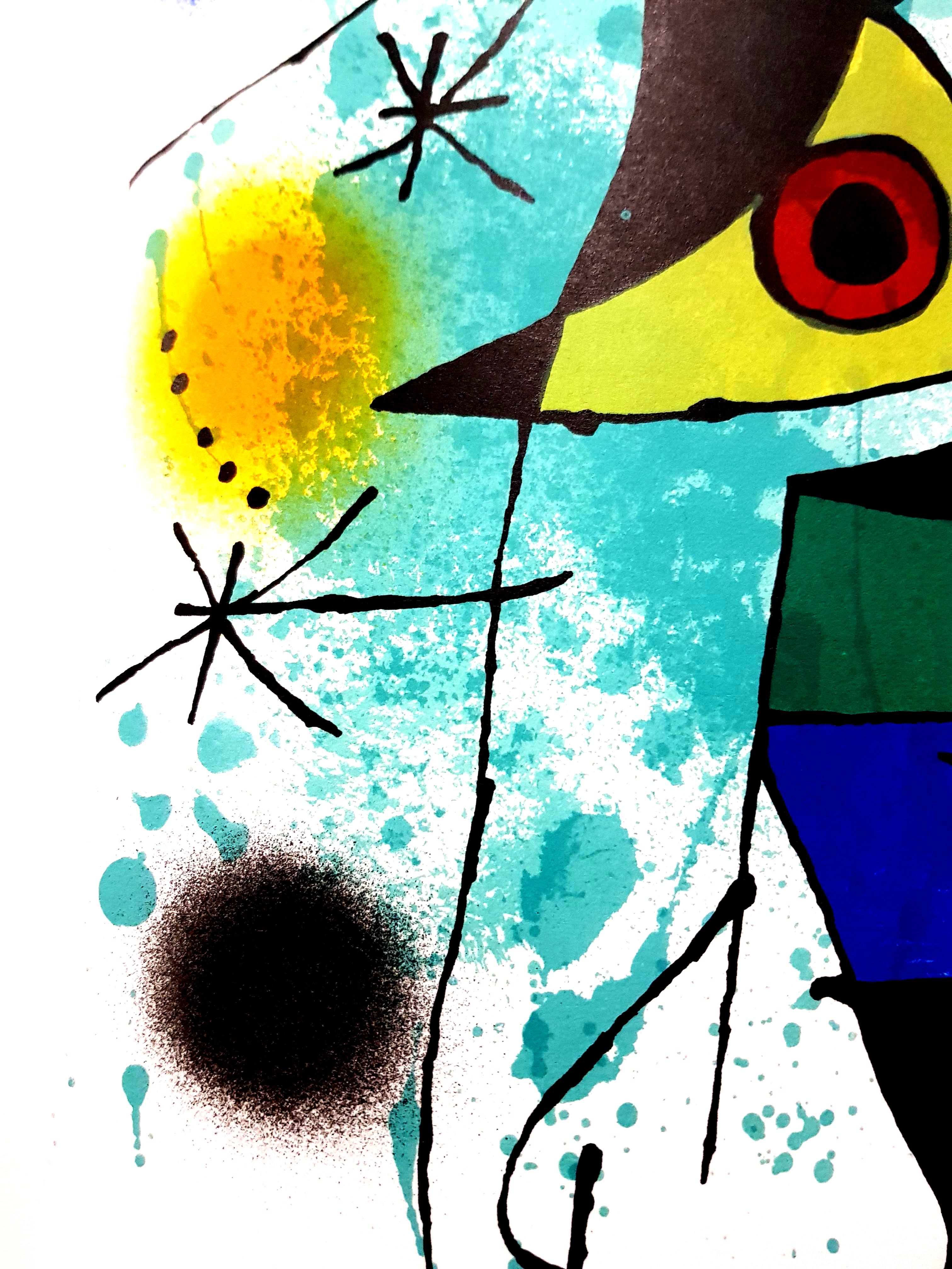 Joan Miro - Original Abstract Lithograph - Gray Abstract Print by Joan Miró
