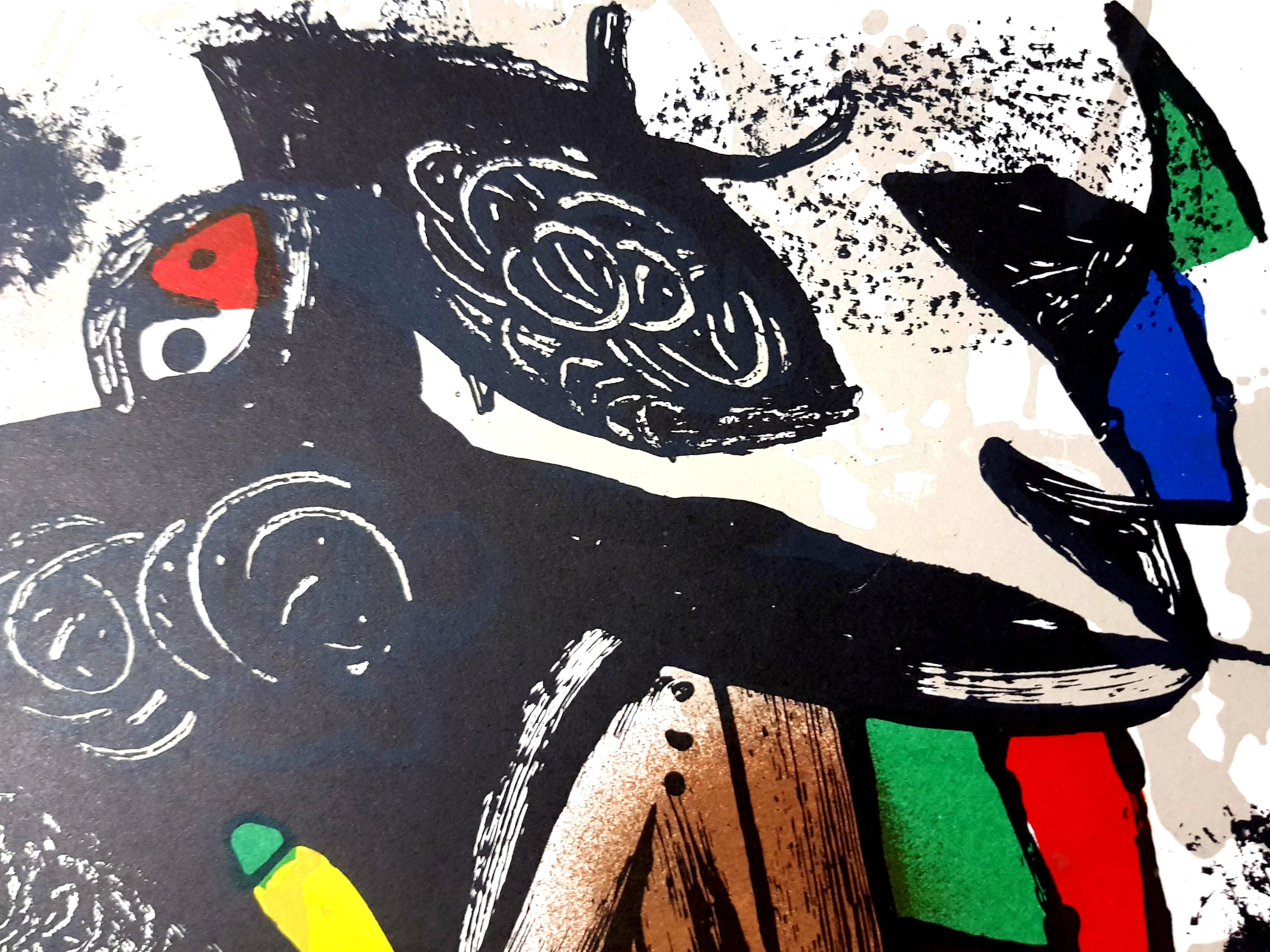 Joan Miro - Original Abstract Lithograph - Black Still-Life Print by Joan Miró