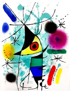 Joan Miro - Lithographie abstraite originale