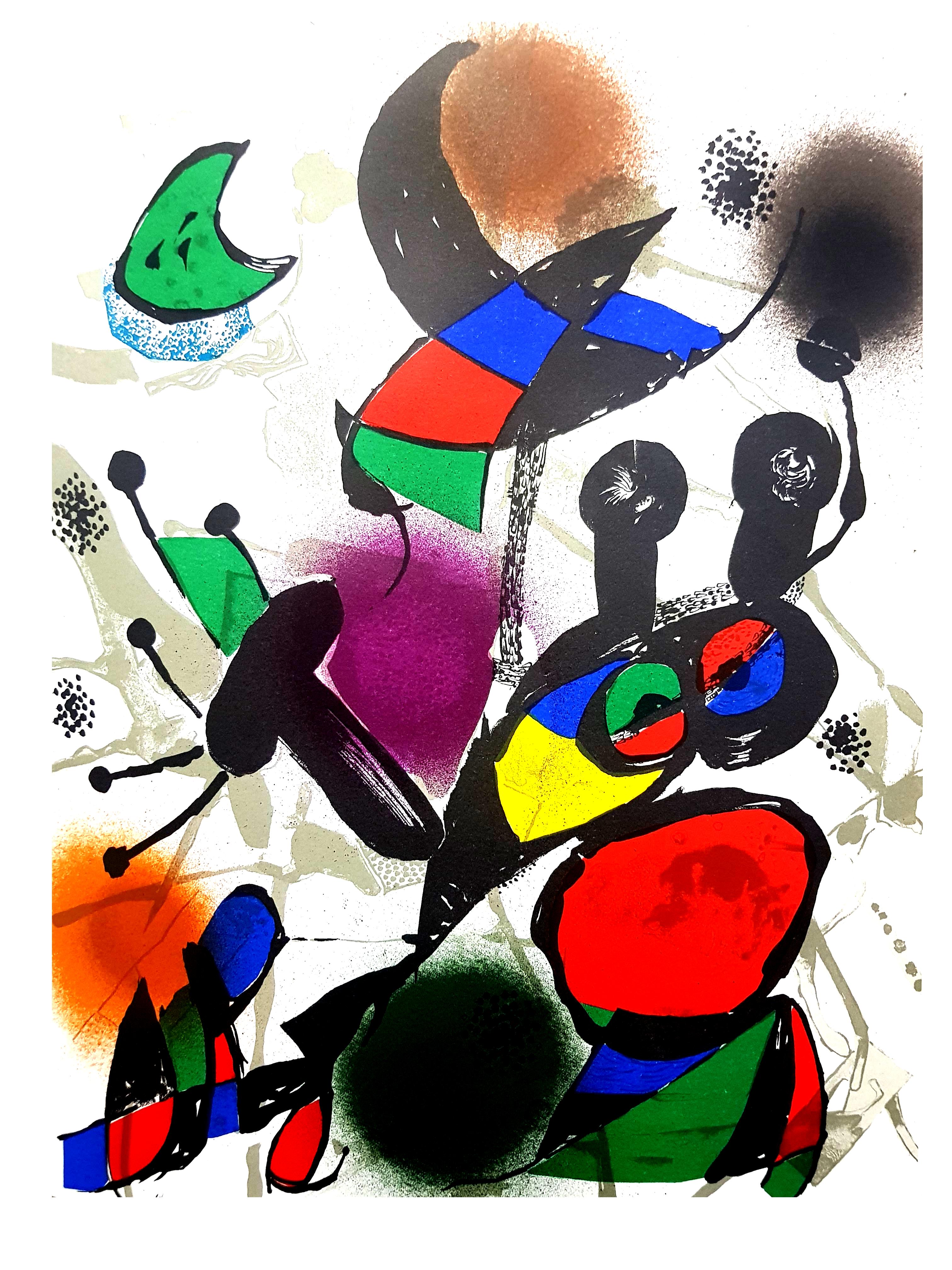 Joan Miro – Original abstrakte Lithographie von Joan Miro aus dem Buch „Miro Lithographie III“ – Print von Joan Miró