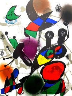 Joan Miro – Original abstrakte Lithographie von Joan Miro aus dem Buch „Miro Lithographie III“