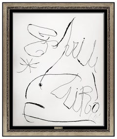 Joan Miro Original Aquatint Etching Espriu Hand Signed Large Modern Abstract Art