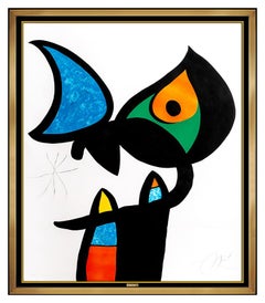 Joan Miro Original Carborundum Aquatint Etching Espriu Hand Signed Large Artwork
