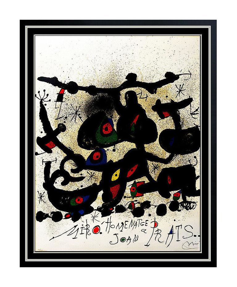 Joan Miró Abstract Print - Joan Miro Original Color Lithograph Large Hand Signed Abstract Homenatge Prats