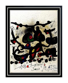 Joan Miro Original Color Lithograph Large Hand Signed Abstract Homenatge Prats