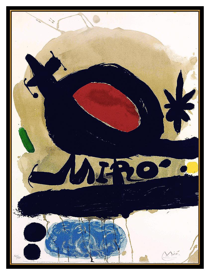 Joan Miro Original Color Lithograph L'Oiseau Solaire Lunaire Hand Signed Artwork - Print by Joan Miró