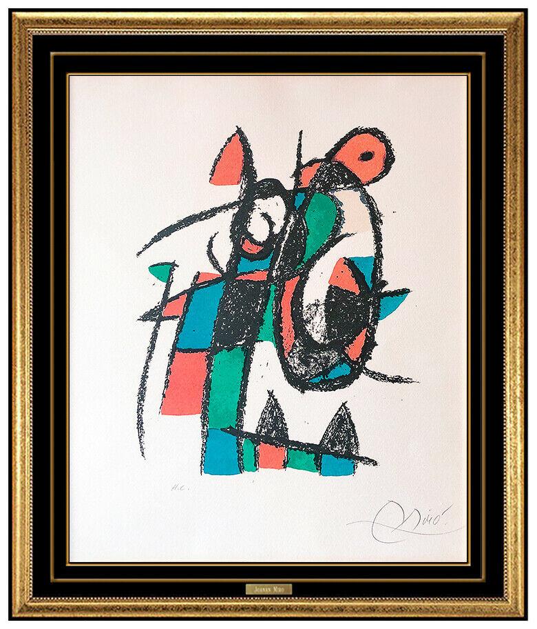 Joan Miró Animal Print - Joan Miro Original Color Lithograph Plate Hand Signed Abstract Modern Framed Art