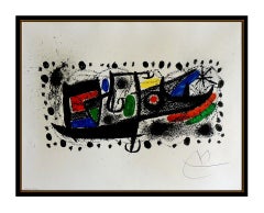 Joan Miro Original Color Lithograph Und Katalonian Hand Signed Modern Abstract