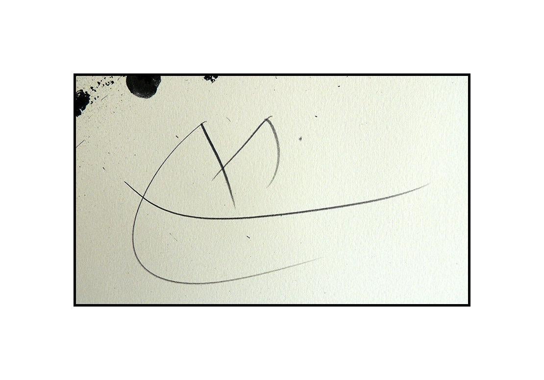 Joan Miro Original Color Lithograph Und Katalonian Hand Signed Modern Abstract - Beige Abstract Print by Joan Miró