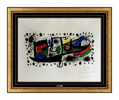 Joan Miro Original Color Lithograph Und Katalonian Hand Signed Modern Abstract