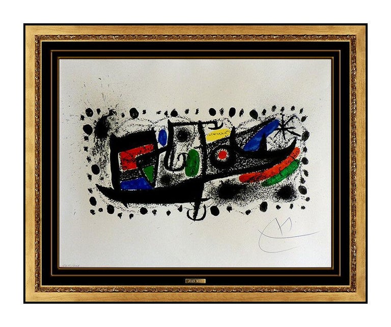 Joan Miró Abstract Print - Joan Miro Original Color Lithograph Und Katalonian Hand Signed Modern Abstract