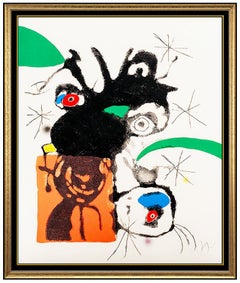 Joan Miro Original Etching Espriu Plate 5 Hand Signed Large Modern Abstract Art