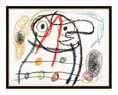 Joan Miro Original HAND SIGNED Color Lithograph Album 21 Plate 6 Abstract Modern
