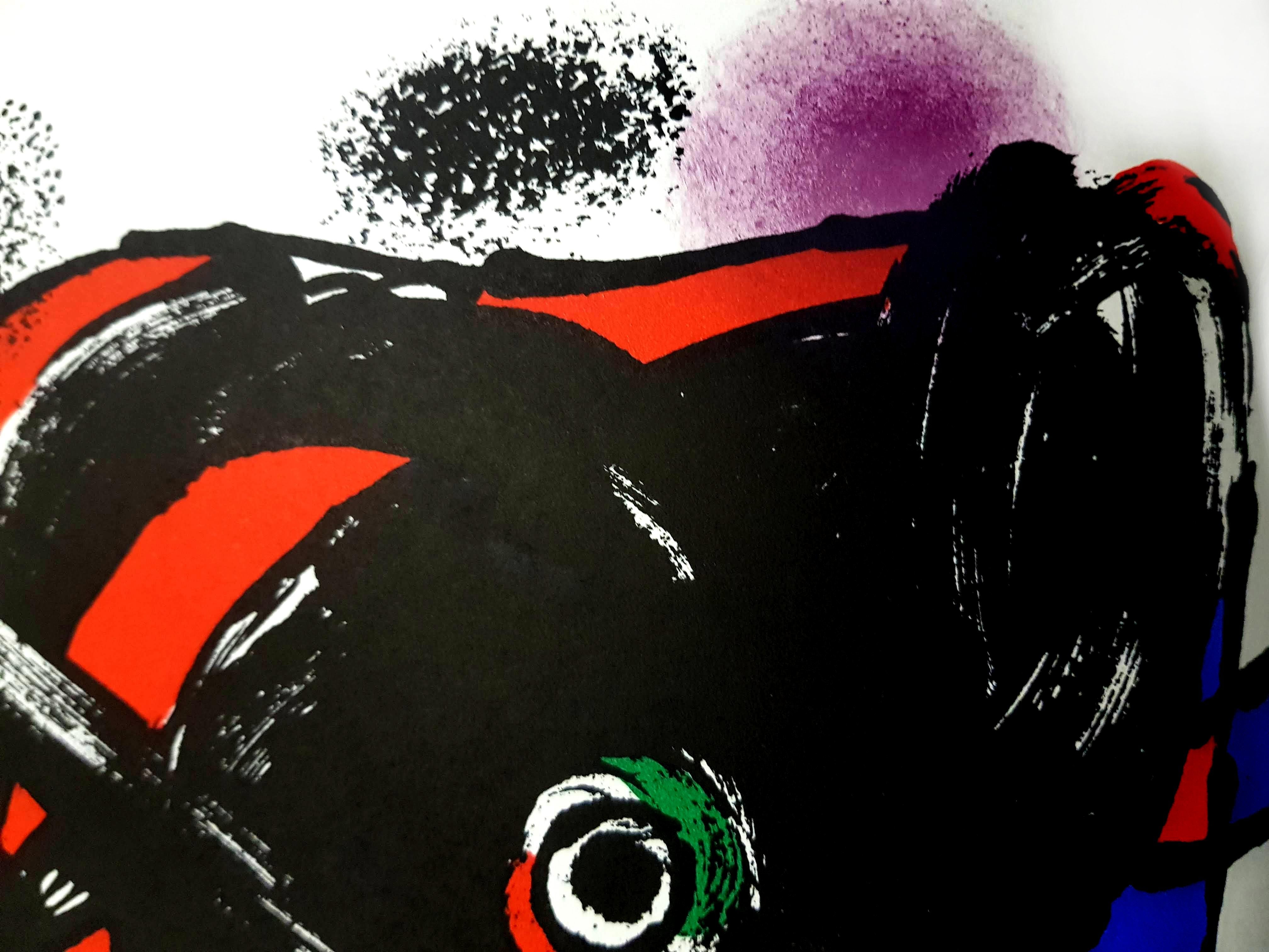 Joan Miro - Litografia originale - Print Nero di Joan Miró