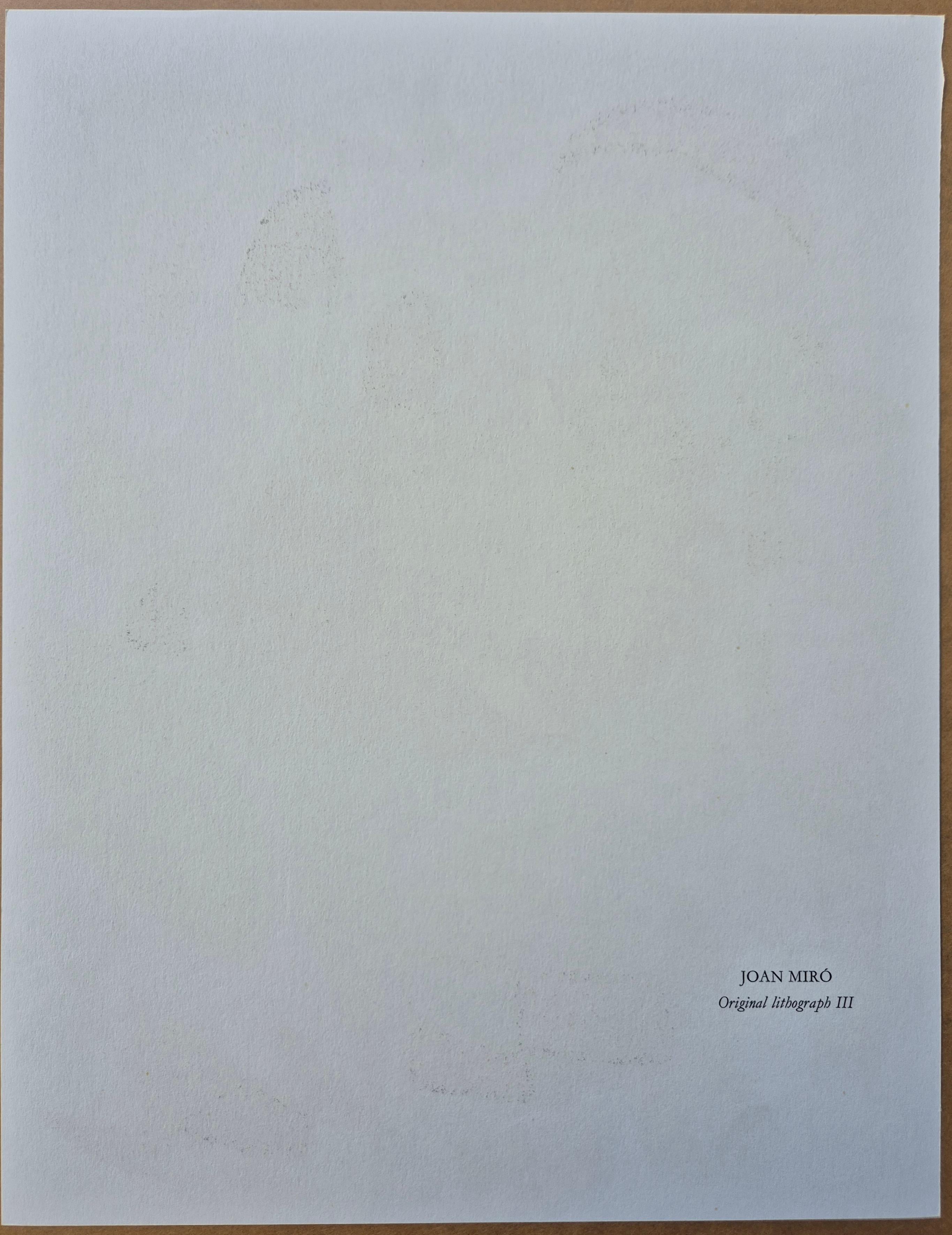 Joan Miró -- Litografía original III en venta 1