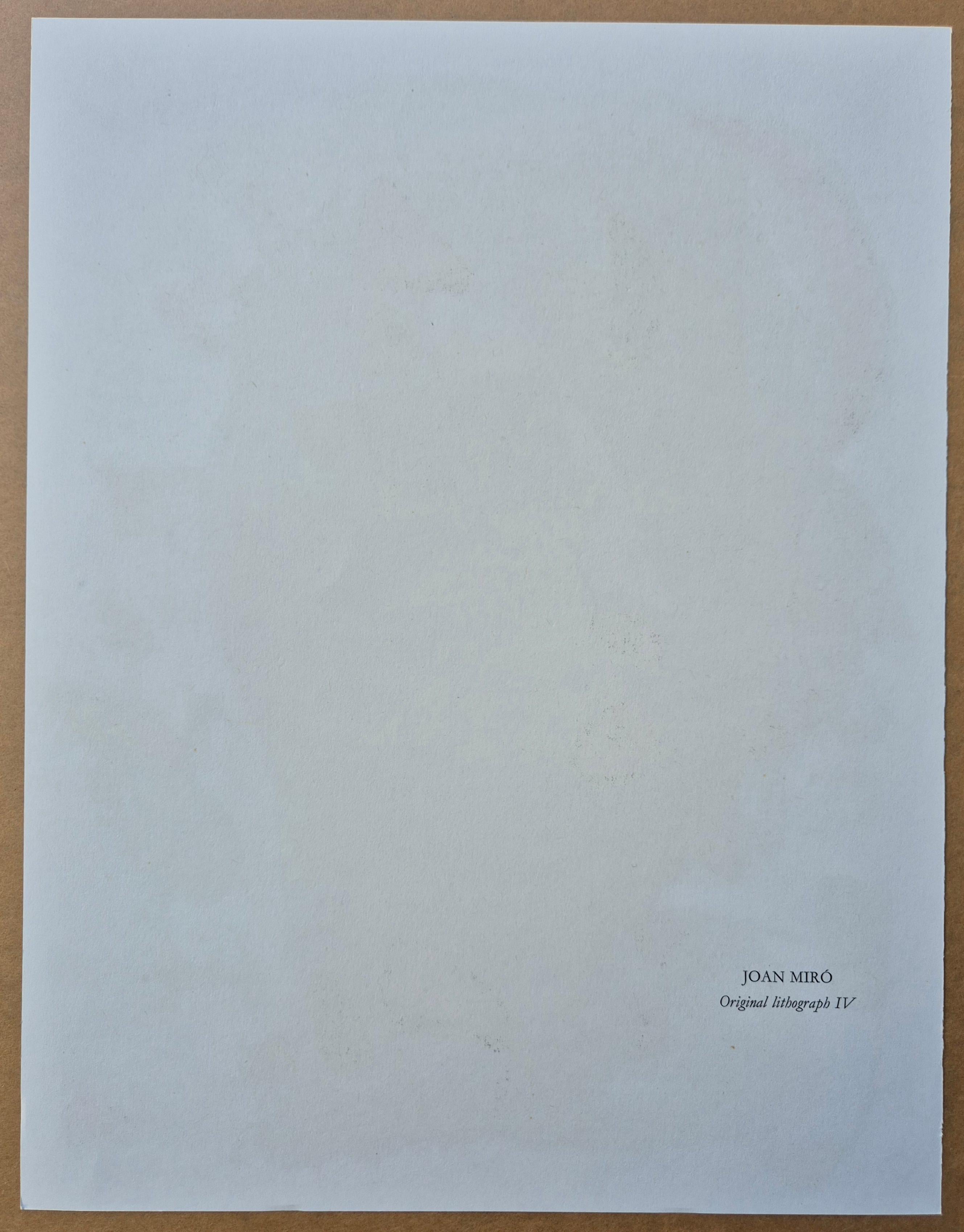 Joan Miró -- Litografía original IV en venta 1