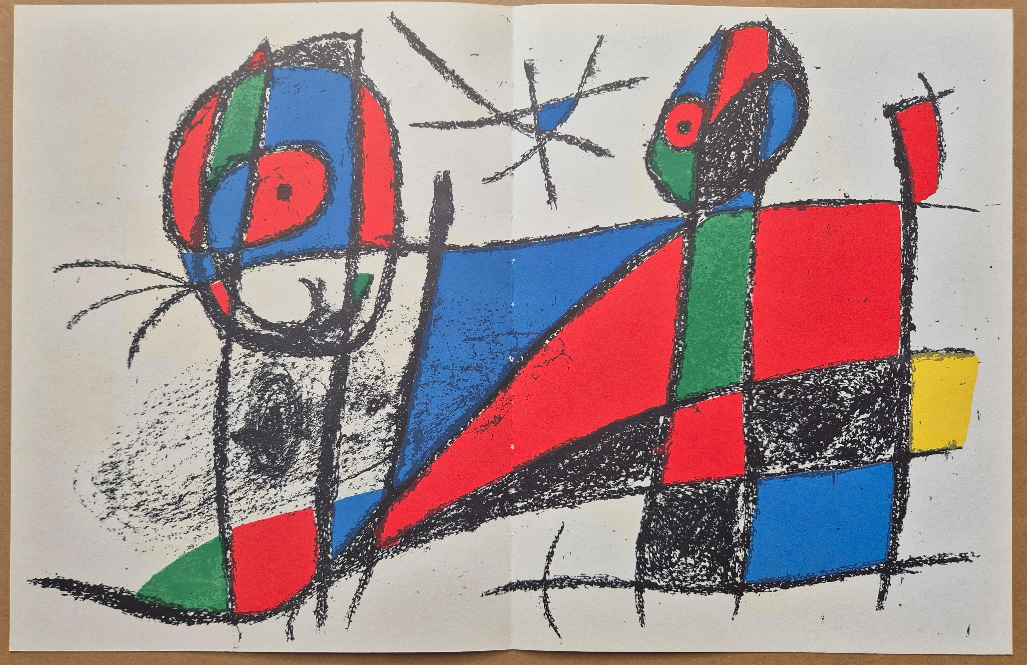 Joan Miró
Original Lithograph VI from Joan Miro Lithograph II, 1975
Color Lithograph
Size: 32 x 50 cm
Folded as issued
Catalogue Raisonné: Cramer 177, Der Lithograph II, 1969-1972
Publisher: Maeght Editeur, Paris, France
Verso: Typographically