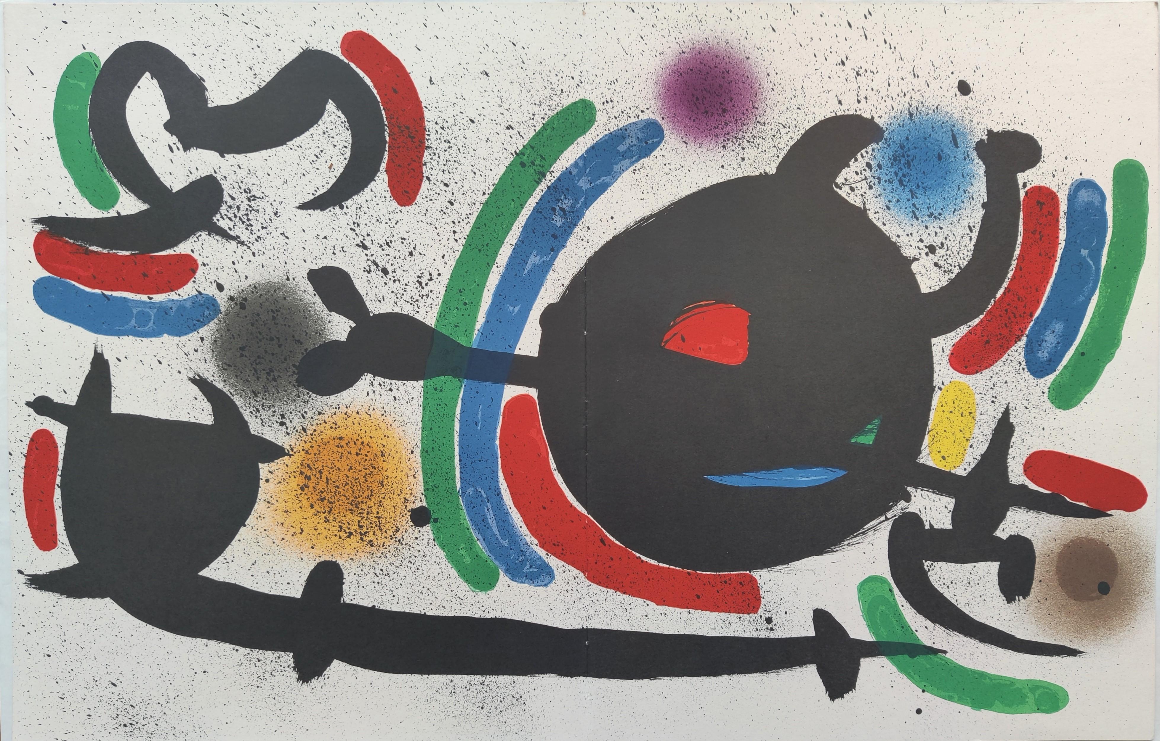 Joan Miró -- Lithographie originale X, 1972
Lithographie couleur
Éditeur : Ediciones Poligrafa, S.A., Barcelone
Catalogue : Mourlot 866
Taille : 33 × 50 cm 
Non signé