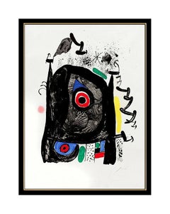JOAN MIRO Signed Lithograph Artwork Abstract Framed Pilgrimage