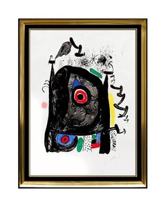 JOAN MIRO Signed Lithograph Artwork Abstract Framed Pilgrimage