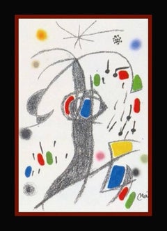 Joan Miro. Original single piece mixed technique painting