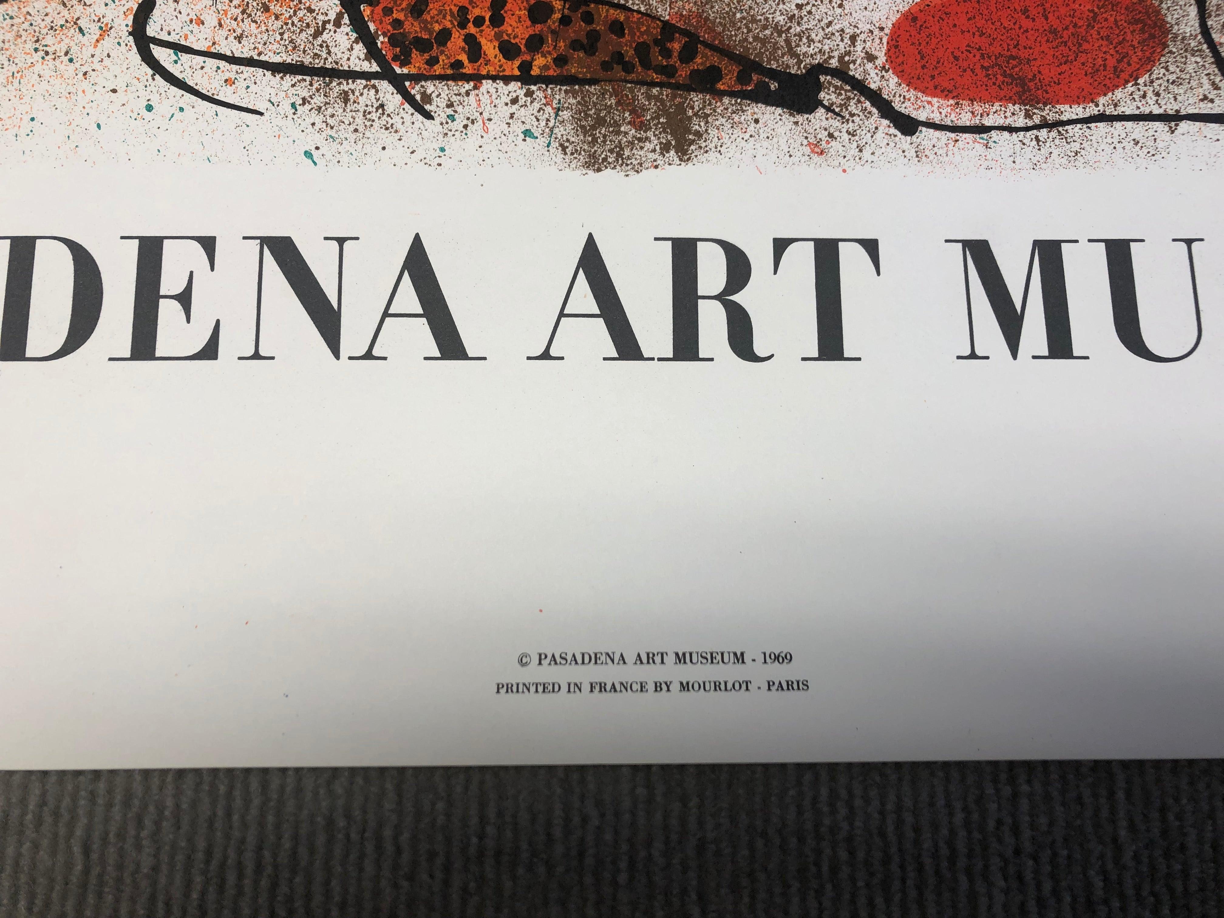 Joan Miro 'Mostra del Pasadena Art Museum' 1969- Manifesto originale in vendita 5