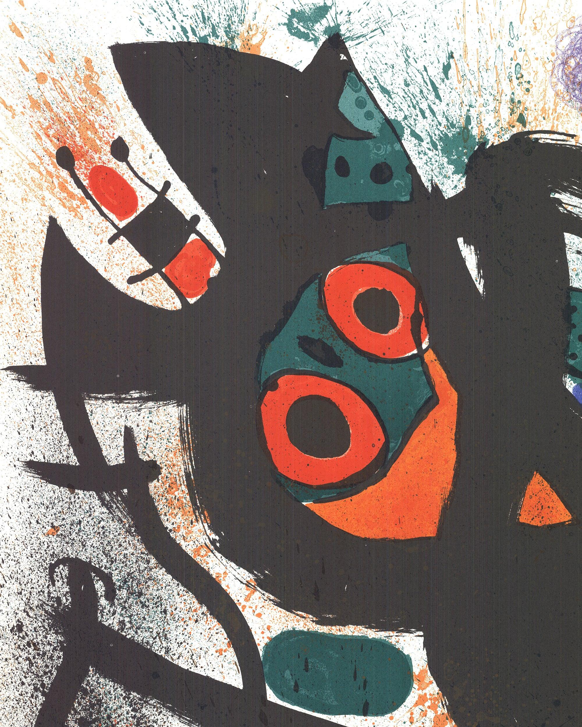 Joan Miro 'Mostra del Pasadena Art Museum' 1969- Manifesto originale - Abstract Print Grigio di Joan Miró
