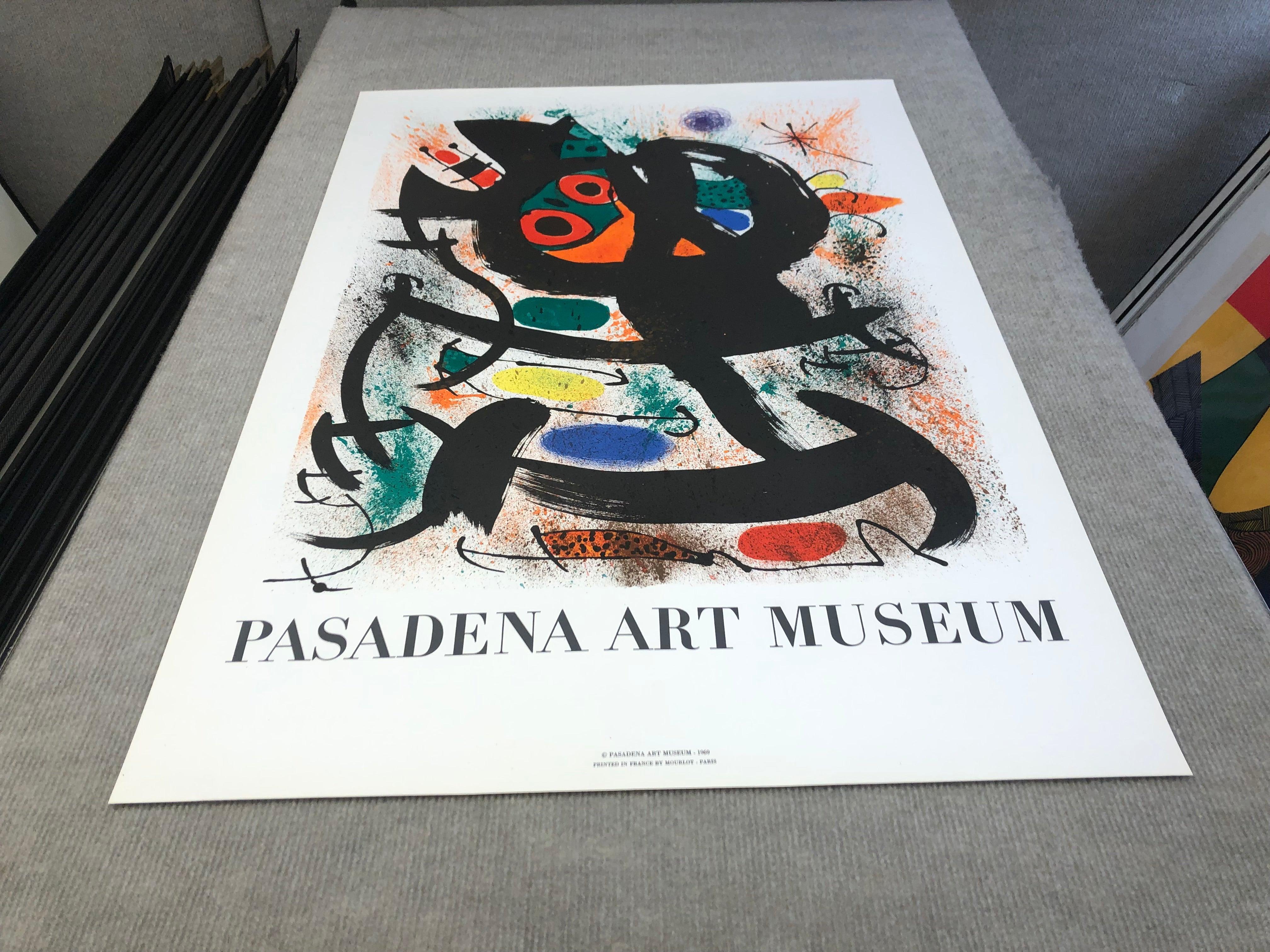 Joan Miro 'Mostra del Pasadena Art Museum' 1969- Manifesto originale in vendita 1
