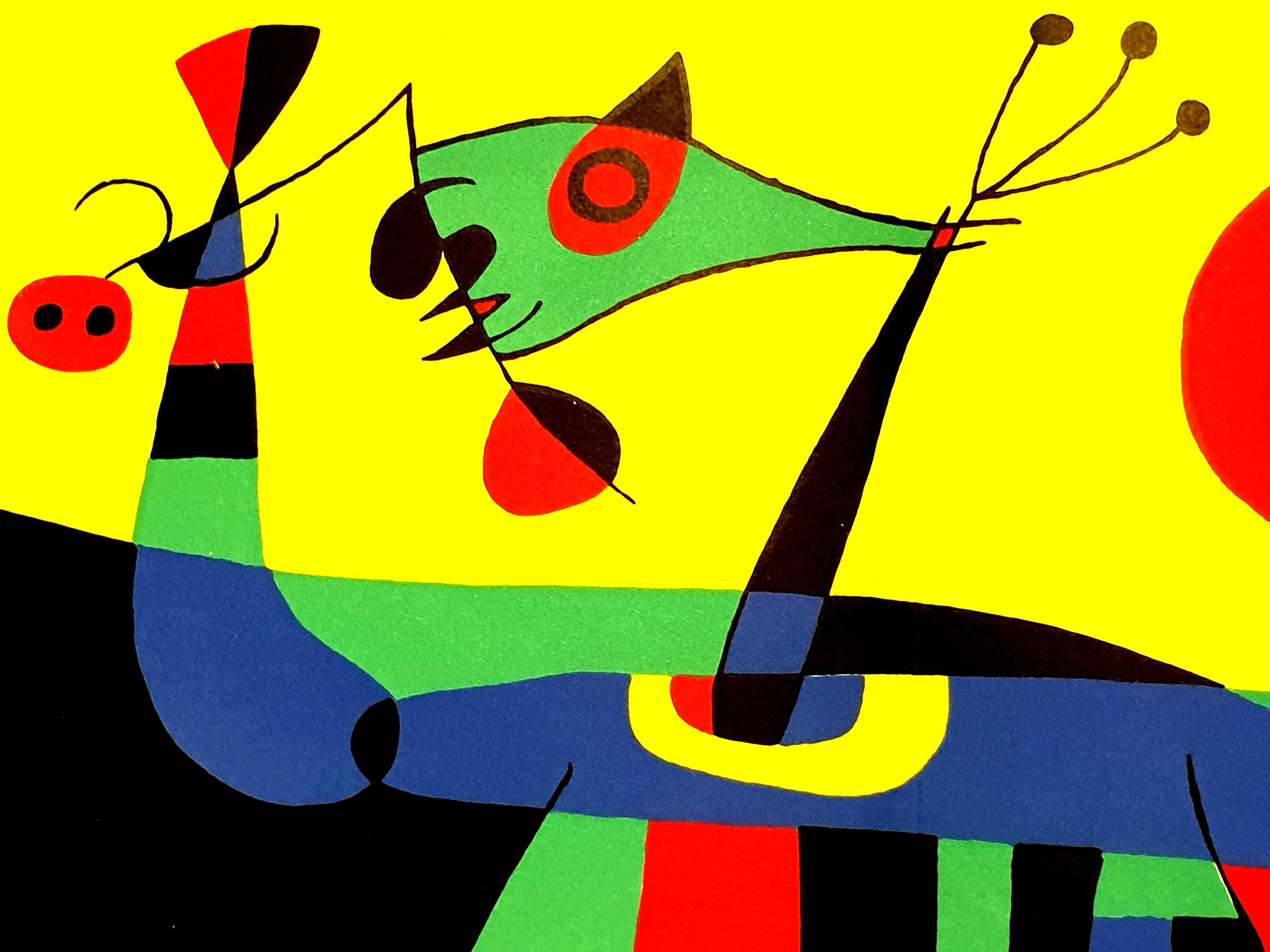 Joan Miro - Plumes de paon - Lithographie originale - Print de Joan Miró