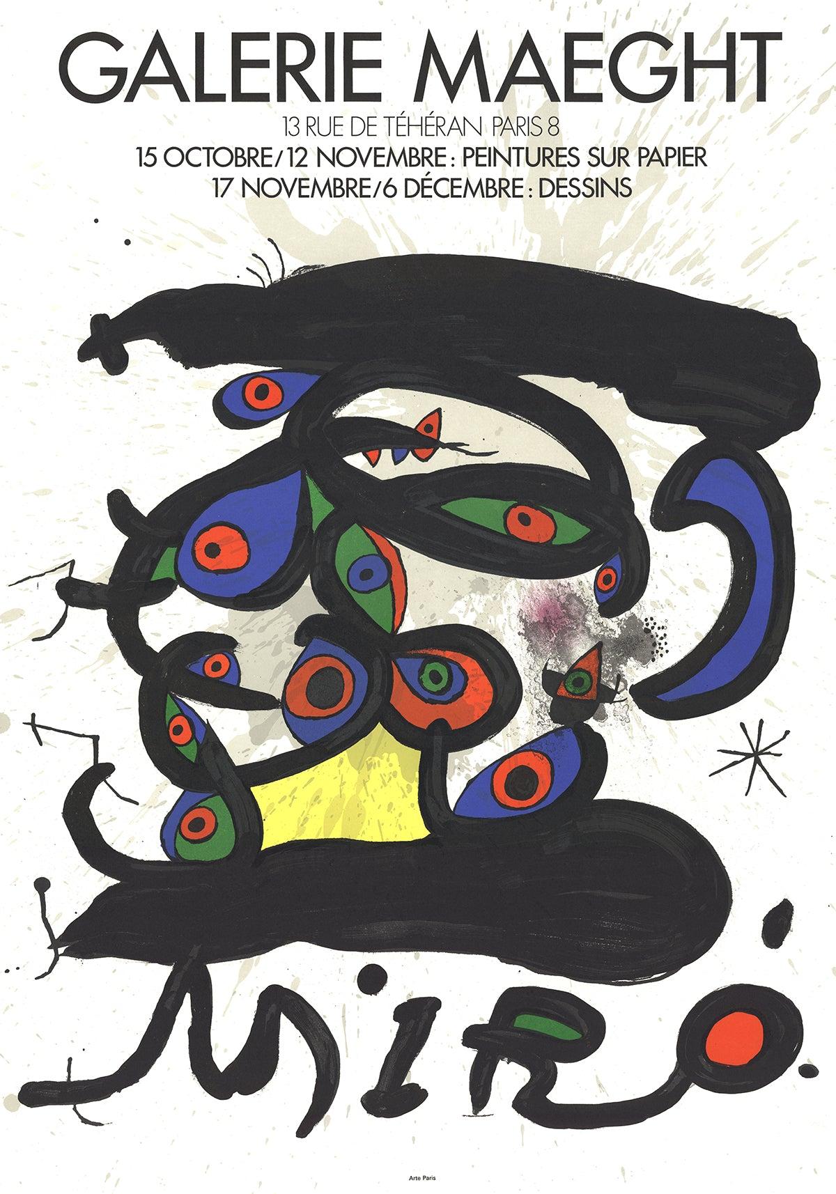 Joan Miro Peintures Sur Papier-Dessins, 1971, Lithographie - Print de Joan Miró