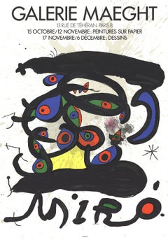 Vintage Joan Miro 'Peintures Sur Papier-Dessins' 1971- Lithograph
