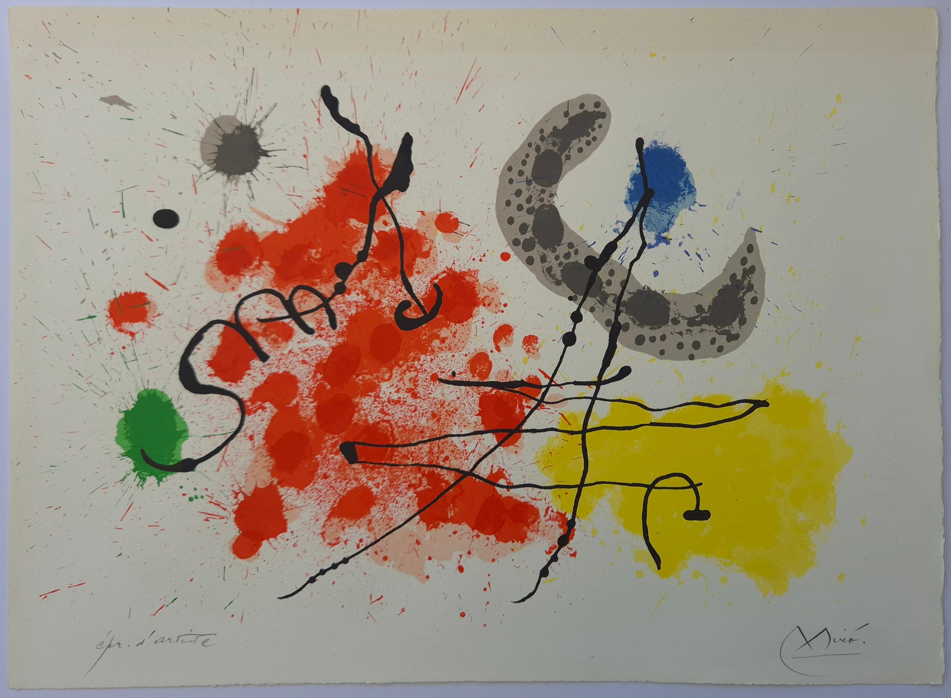 Joan Miró -- Plate 10 from Le Lezard aux Plumes d'or