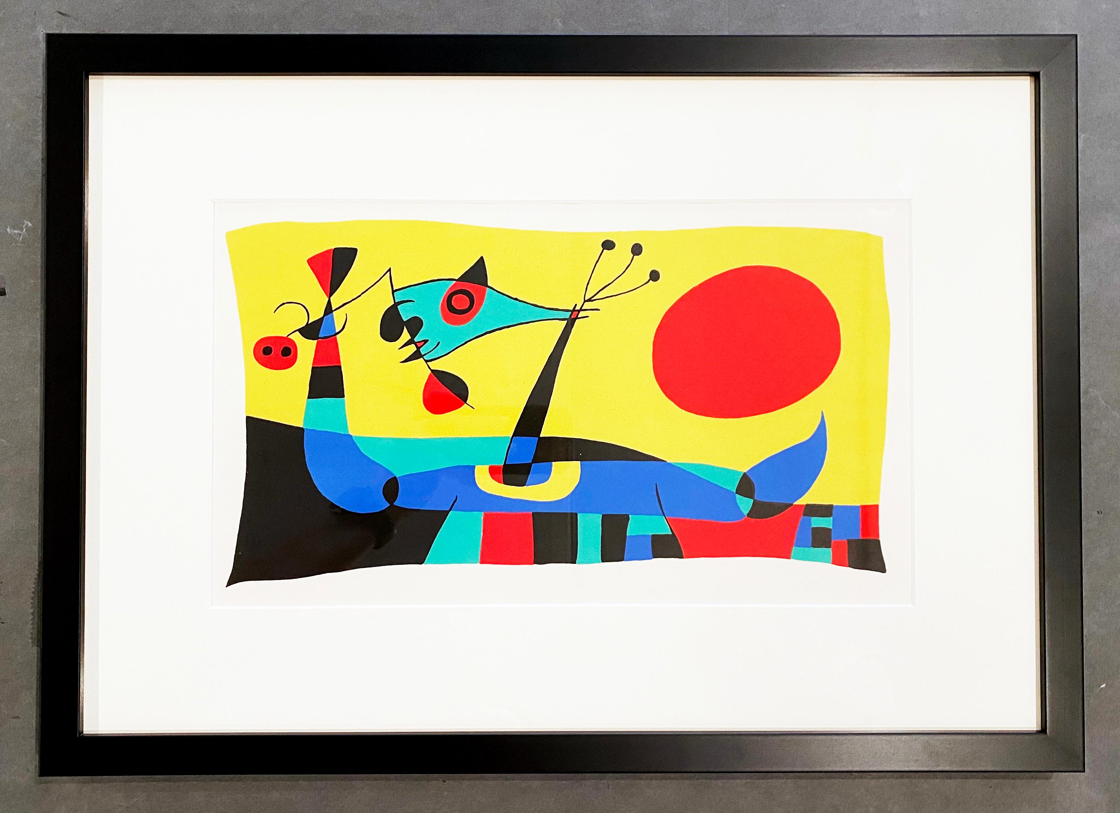 Joan Miro (Plate 2) - Yellow Abstract Print by Joan Miró