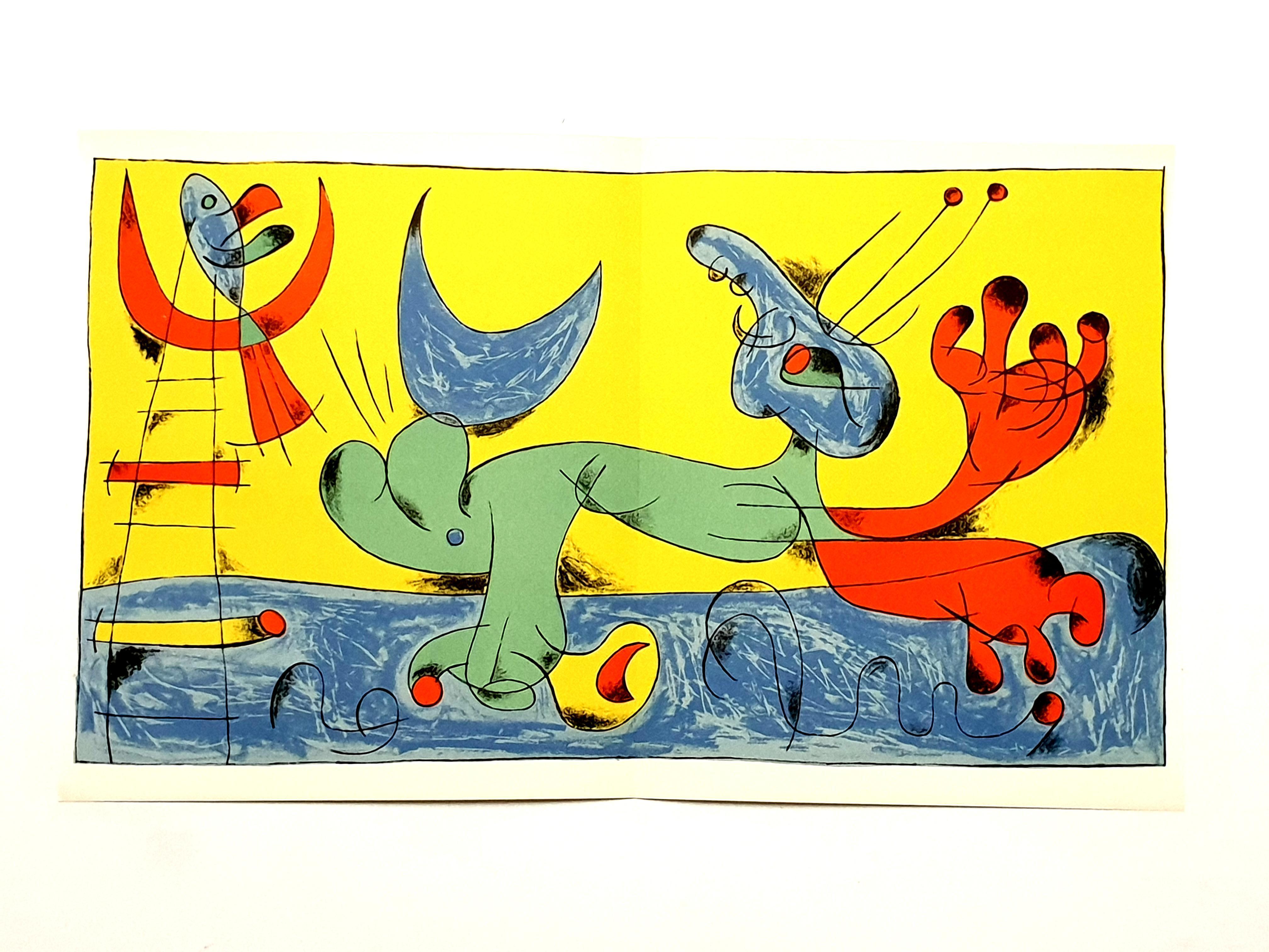 Joan Miro - Playing Dog - Lithograph in Colors
Artist: Joan Miro
Composition 7 for the book “Joan Miro” by Jacques Prevert
Editor: Maeght
Year: 1956
Dimensions: 23 x 38 cm
Reference: Mourlot 238
Condition: with the usual central